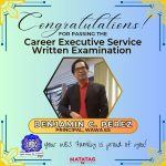 Congratulations for Passing the career Executive Service Written Examination, Sir Benjamin C. Perez!